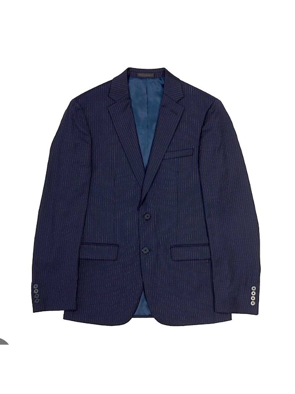 KENNETH COLE Blazer. Navy pinstriped pattern.